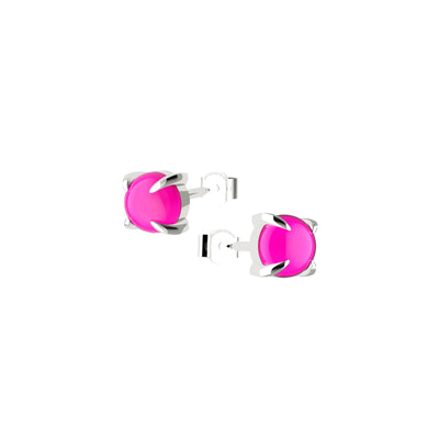 Pink Gemstone Dainty Earrings Stud