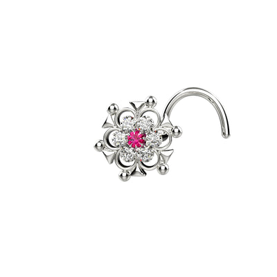 floral tiny stud nose ring