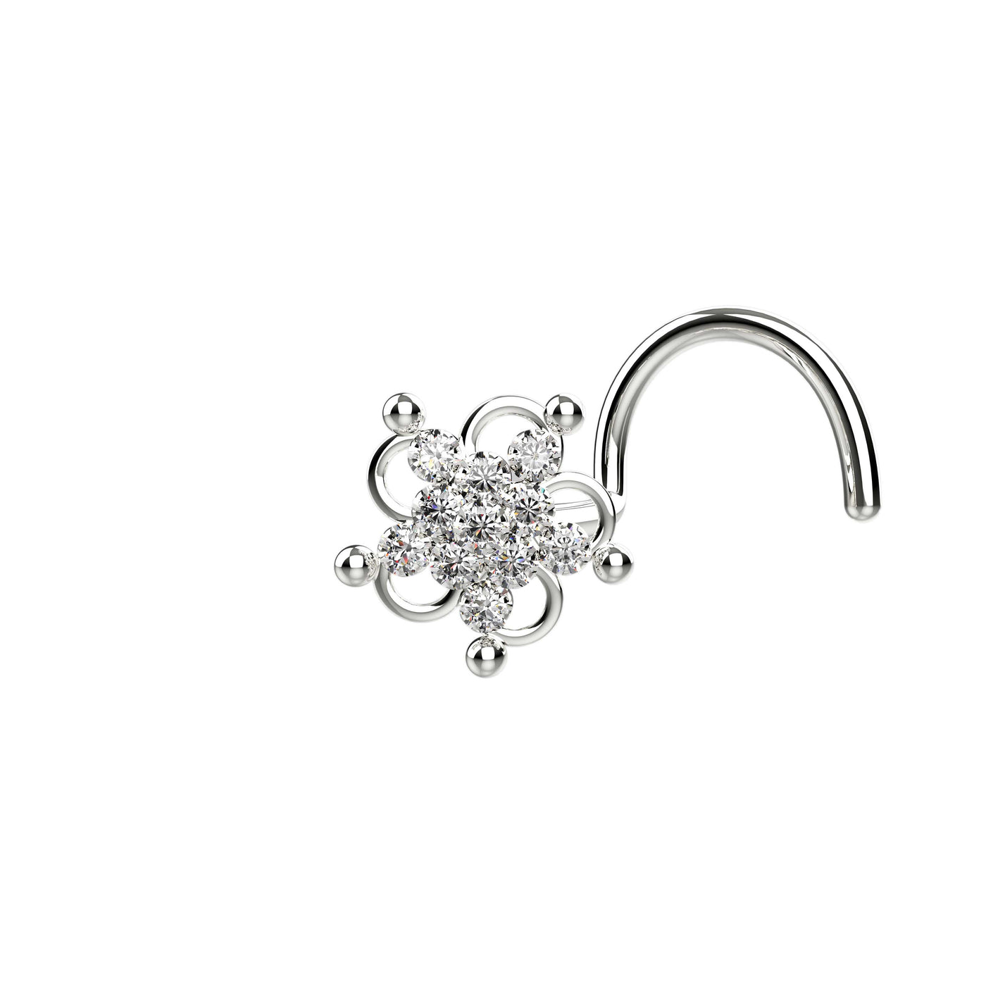 Trendy silver nose stud rings