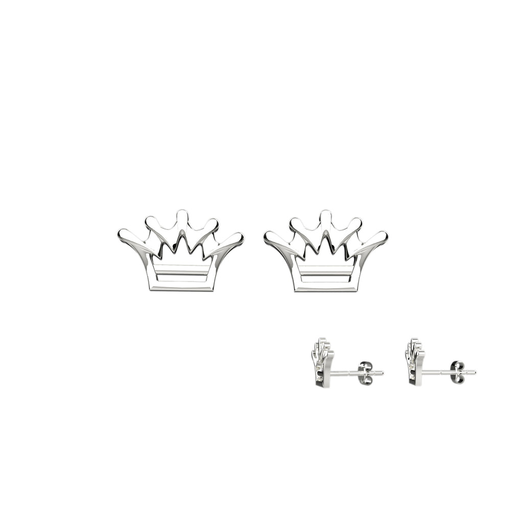Royal crown jewelry studs