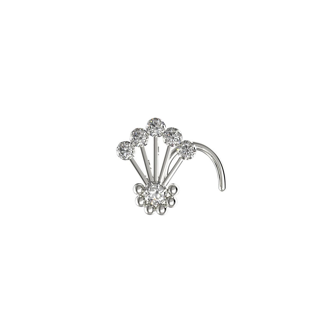 diamond nose piercing silver jewelry