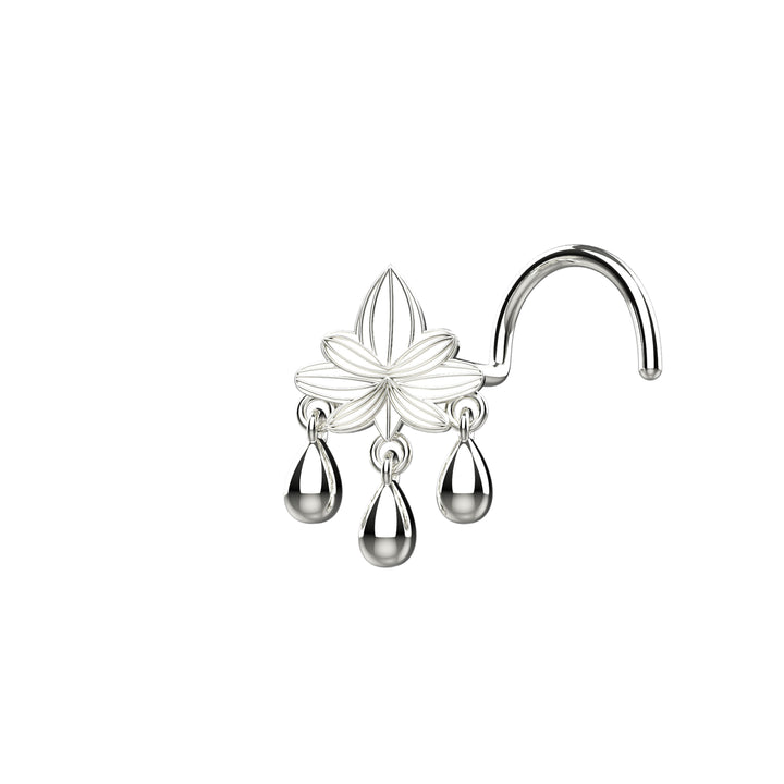 Nose ring with charm – dainty dangle nose stud