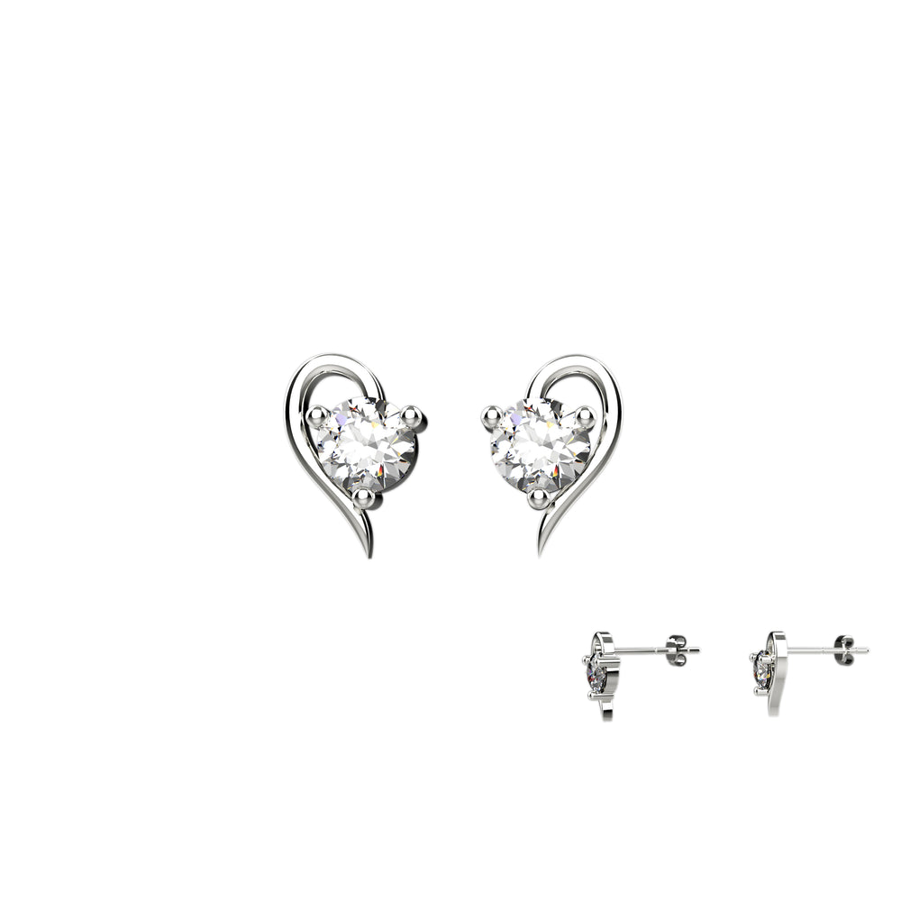 Dainty gold earrings – heart-shaped studs