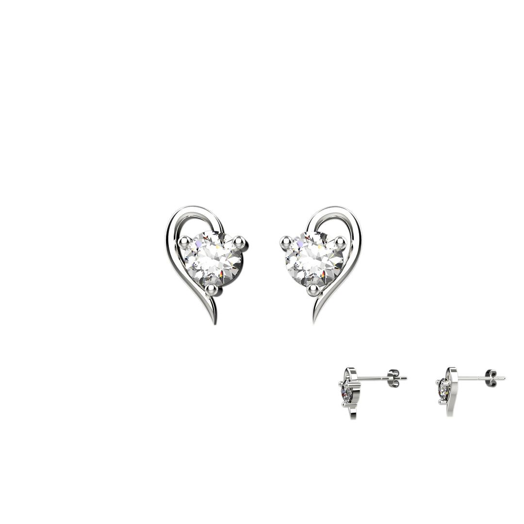 Dainty gold earrings – heart-shaped studs