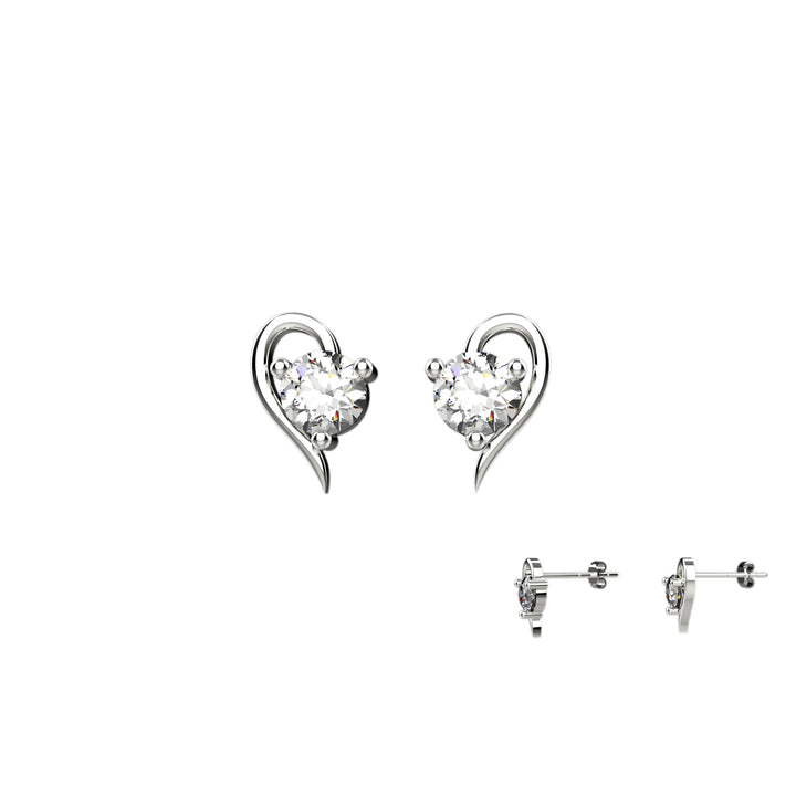 Dainty gold earrings – heart-shaped studs