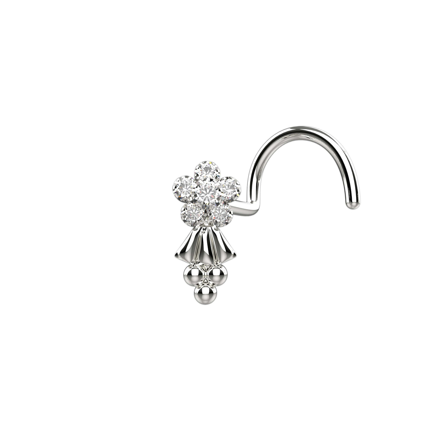Daisy Flower Beaded End Nose Stud