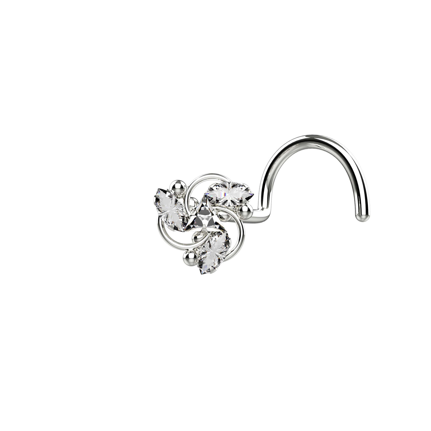 Statement silver nose ring studs