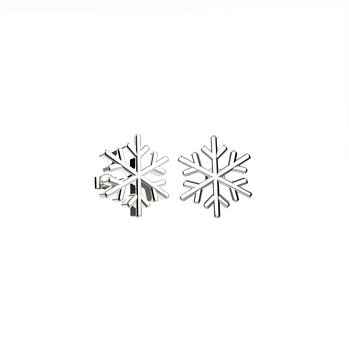 Gold Finish Snowflake Earring Studs
