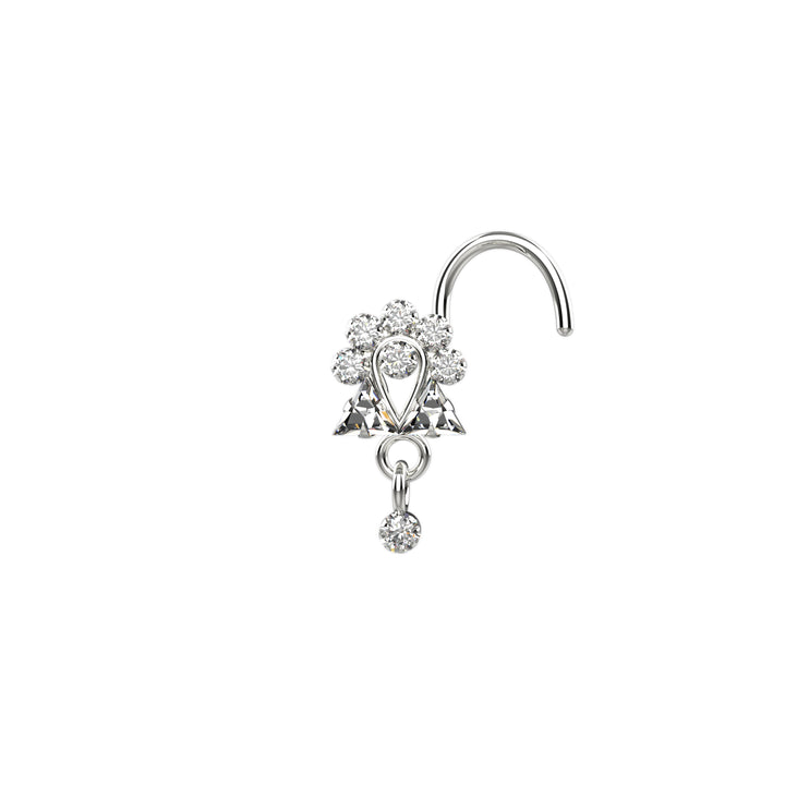 silver diamond nose jewelry