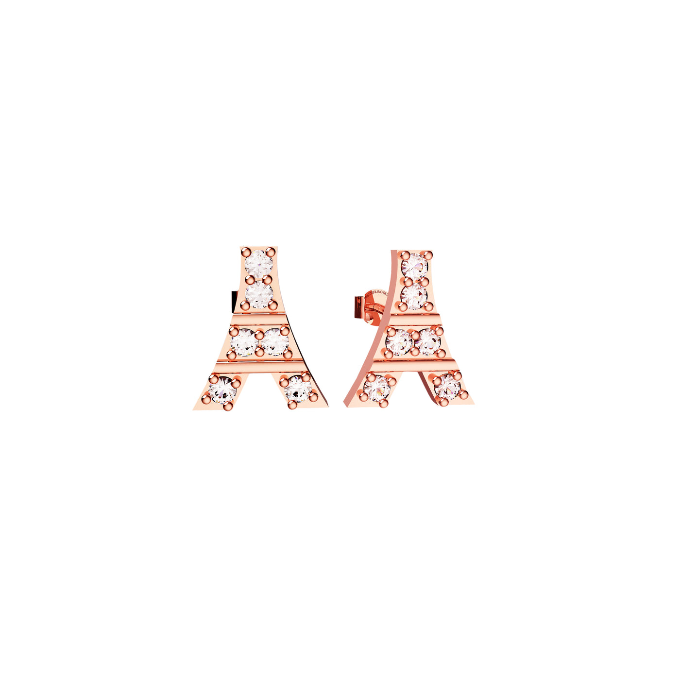 Paris Eiffel Tower Clear Ear Studs