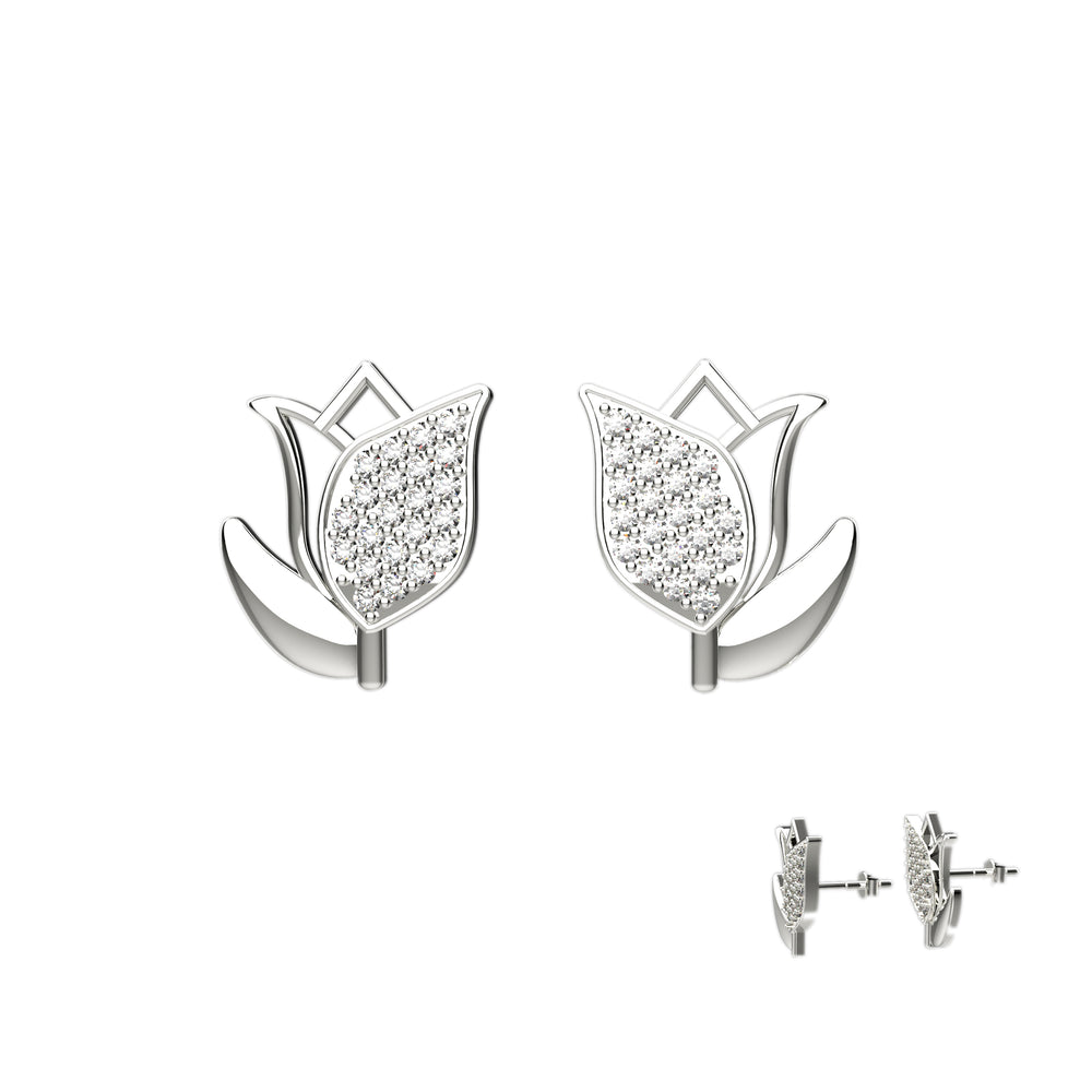 Gold flower studs for women
