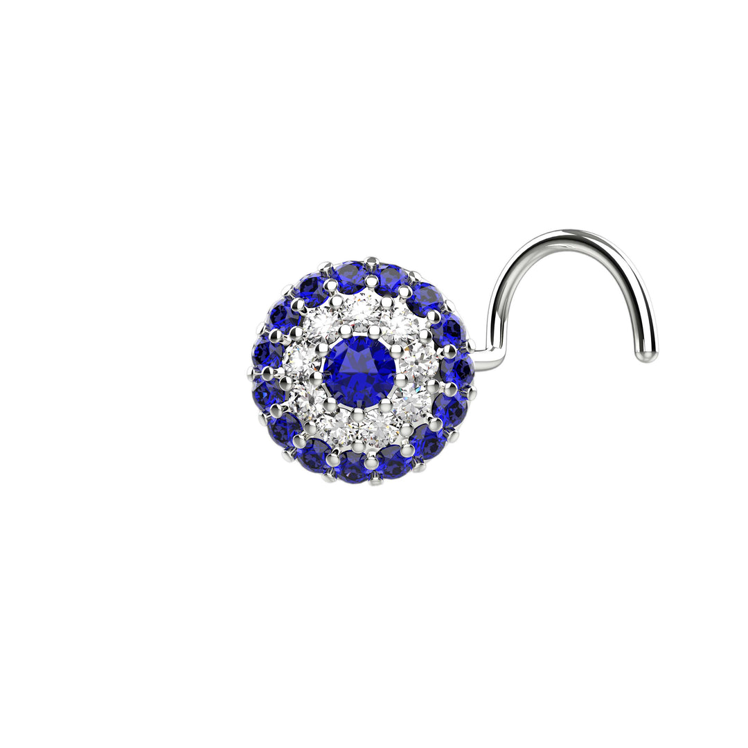 Evil eye nose stud silver