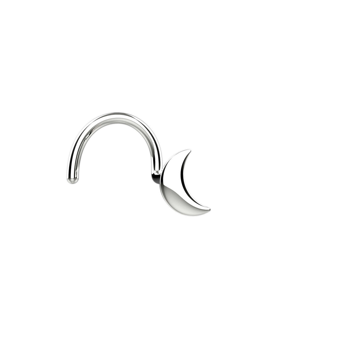 Elegant crescent moon nose stud