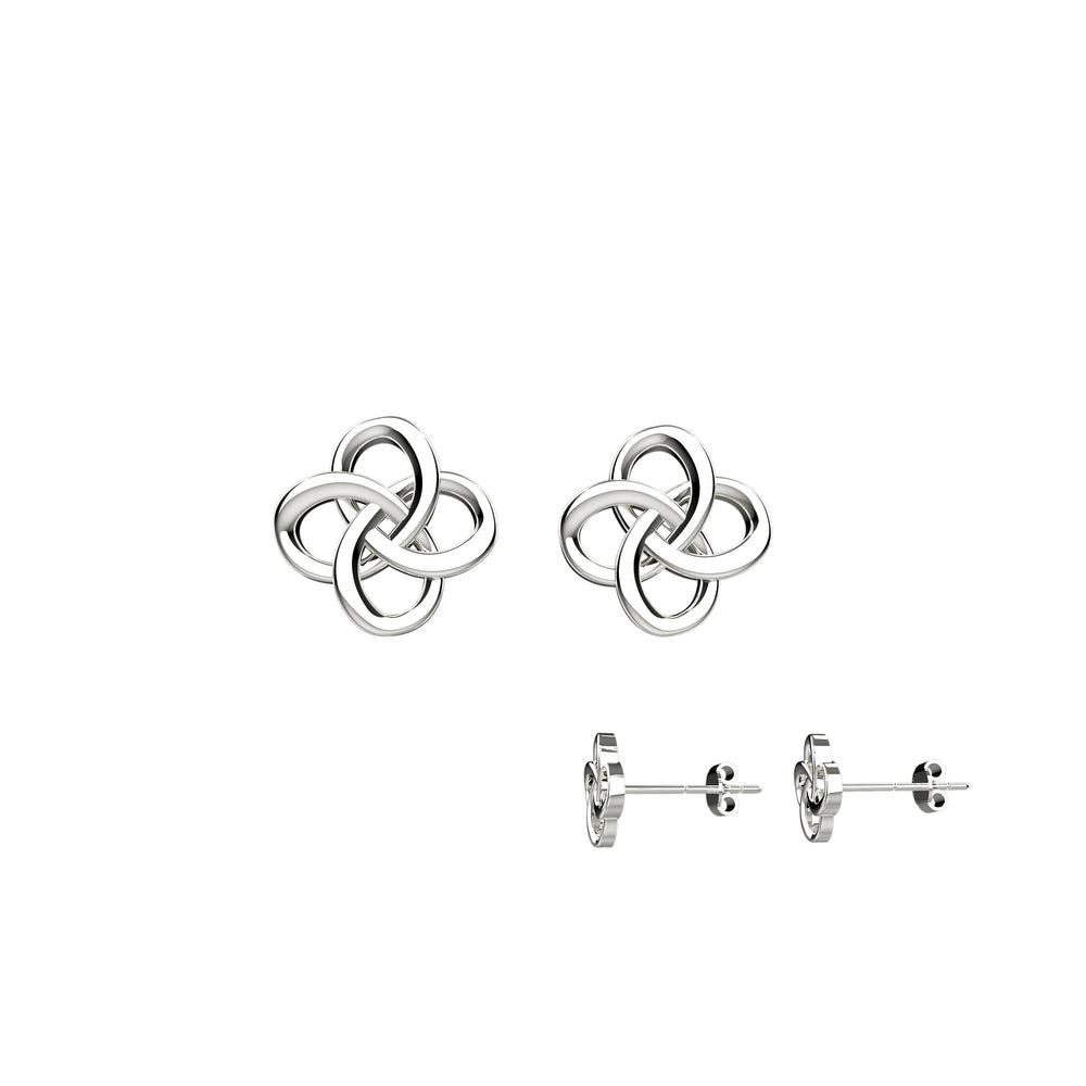 Silver Celtic knot earrings