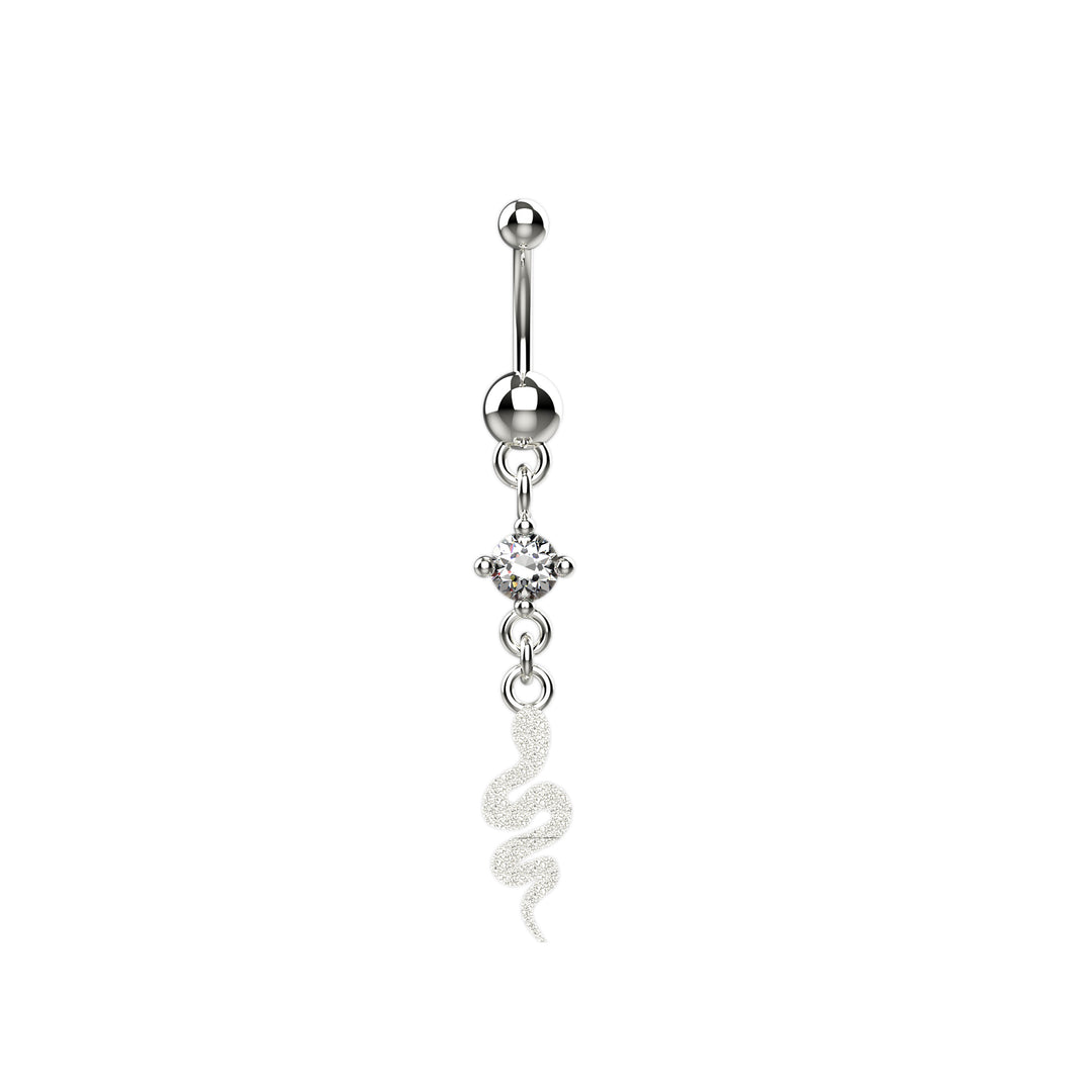 CZ Diamond Golden Snake Belly Button Ring