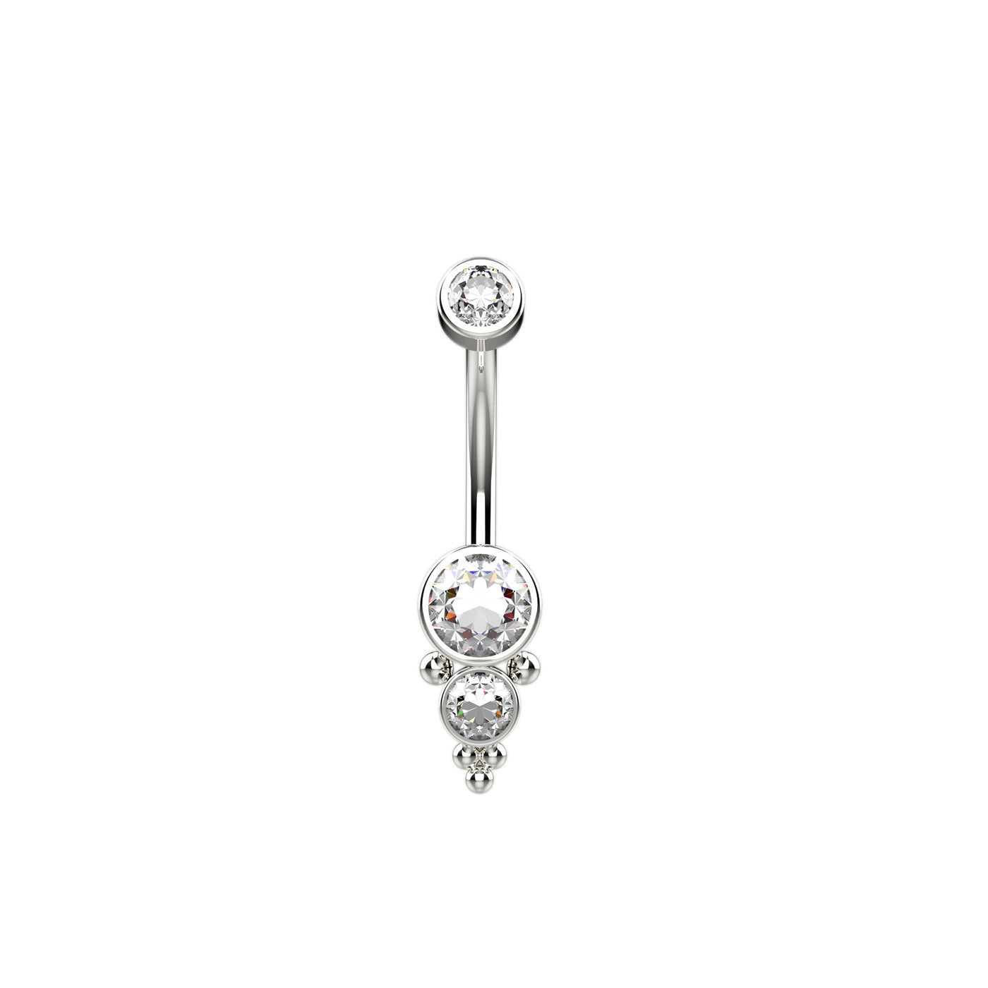 Clear Crystal Belly Button Ring Navel PIercing Jewelry