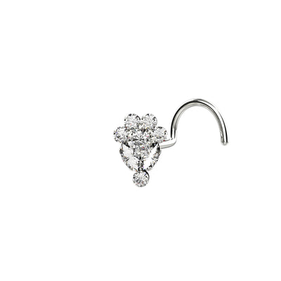 Cubic Zircon Gold Plated Indian Nose Stud