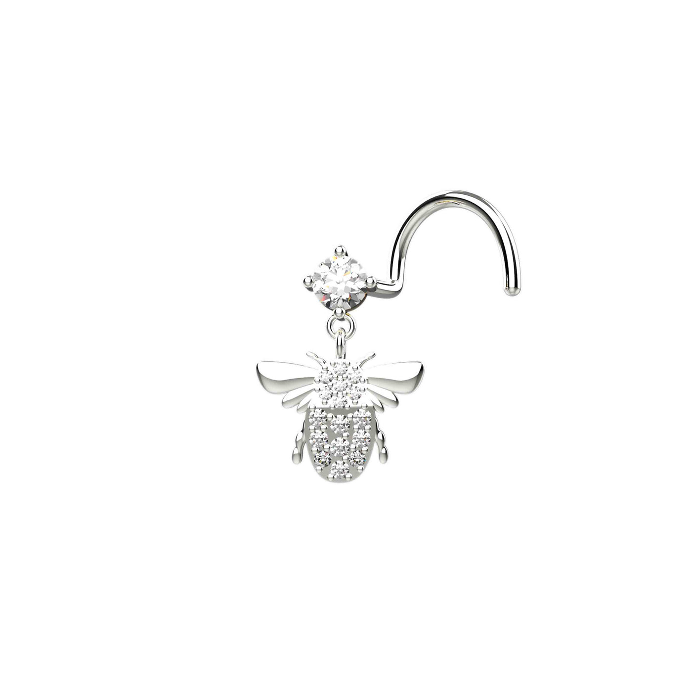 Diamond Bee Gold Plated Nose Stud