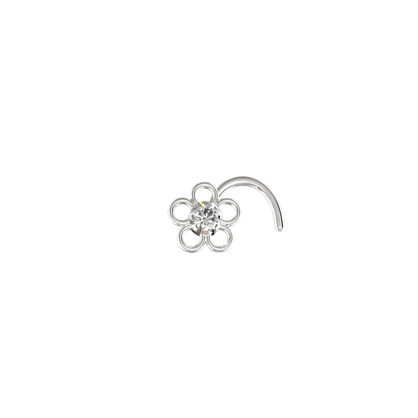 Tiny Flower Crystal Clear Nose Stud