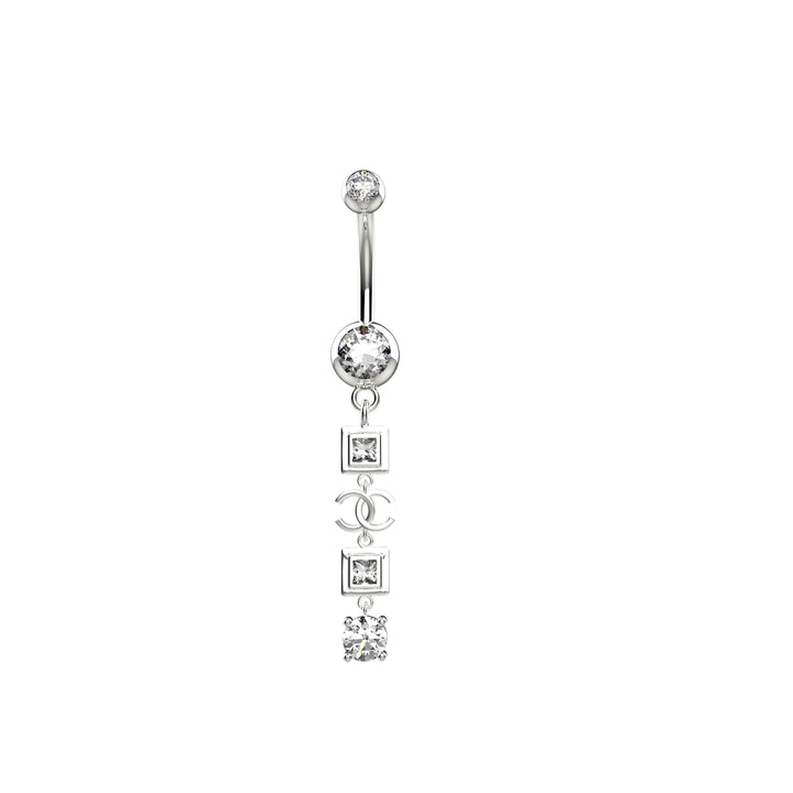 Silver Dangling Navel Ring