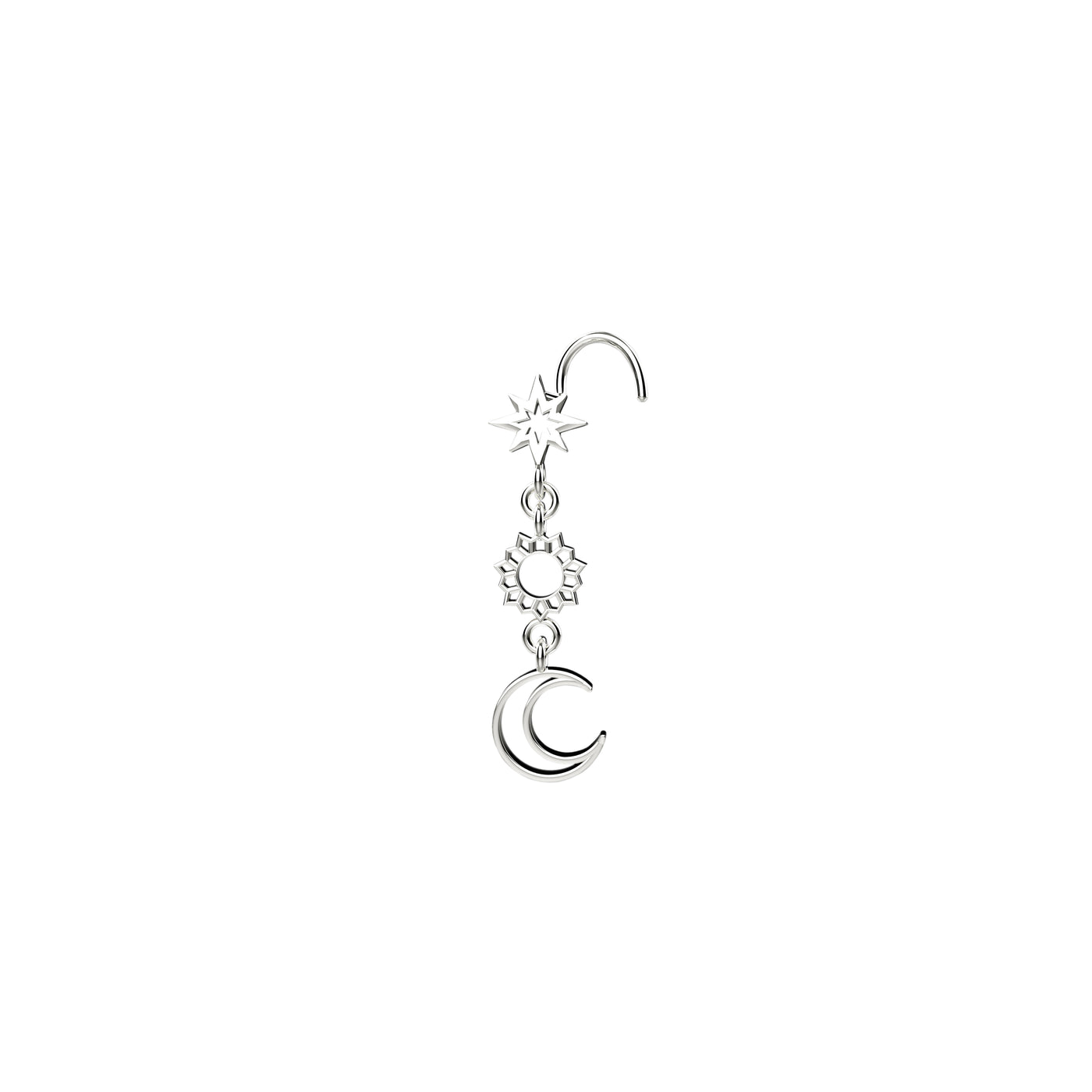 Moon Star Gold Plated Nose Rings
