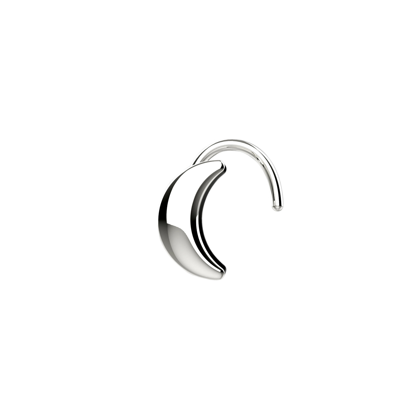 925 Sterling Silver Metal Crescent Moon Tiny Nose Piercing