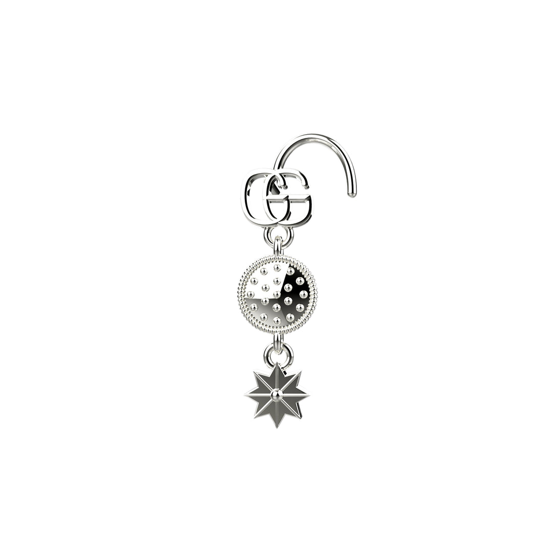 dangle stud silver nose rings