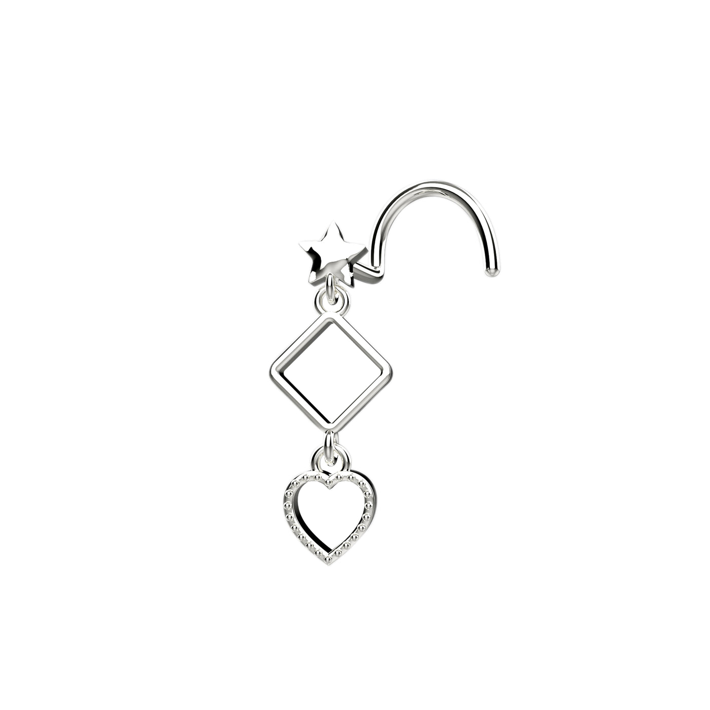 silver piercing nose jewelry