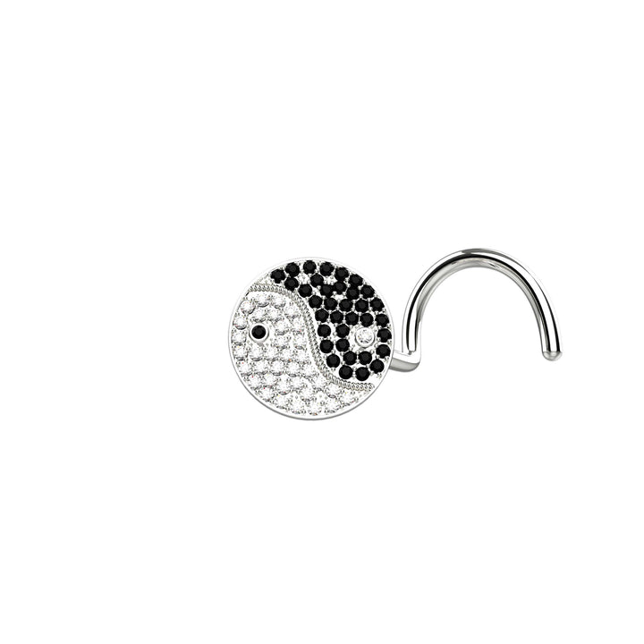 Ying yang nose stud silver 