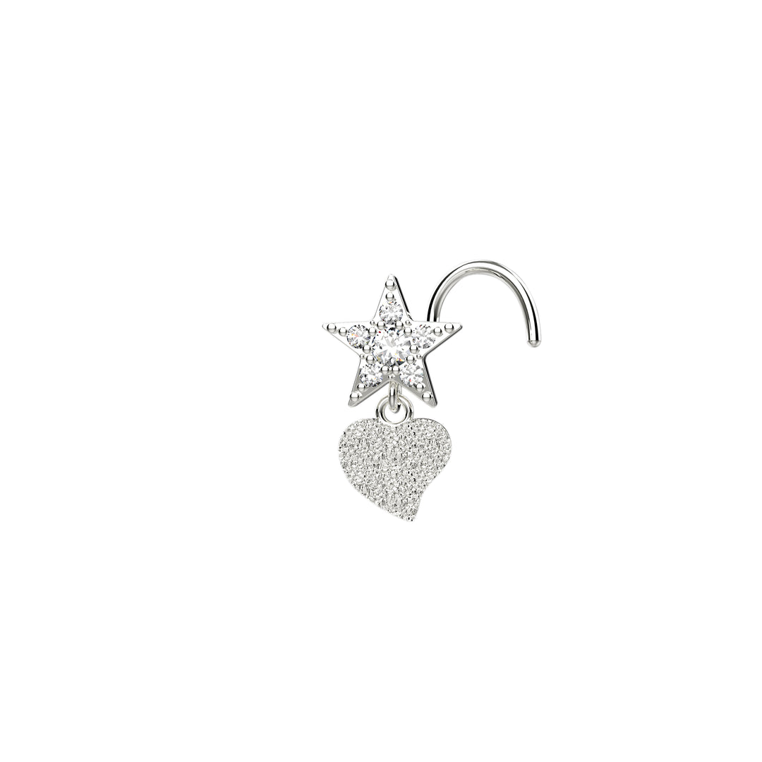 silver dangle nose studs