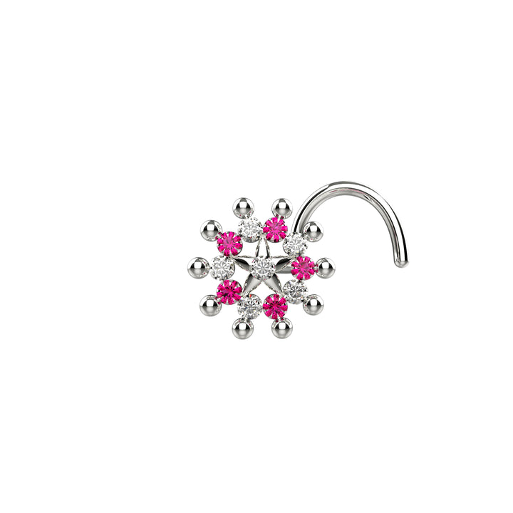 Statement silver nose studs