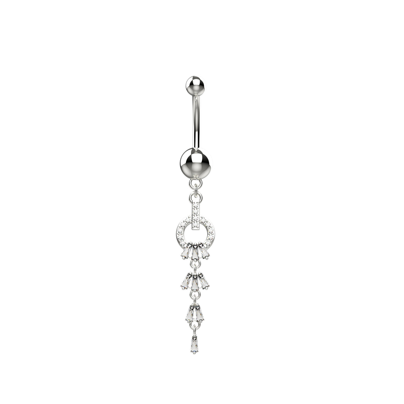 Cubic Zirconia Dangle Belly Button Ring