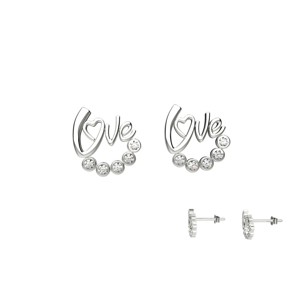 Elegant diamond stud earrings in gold setting