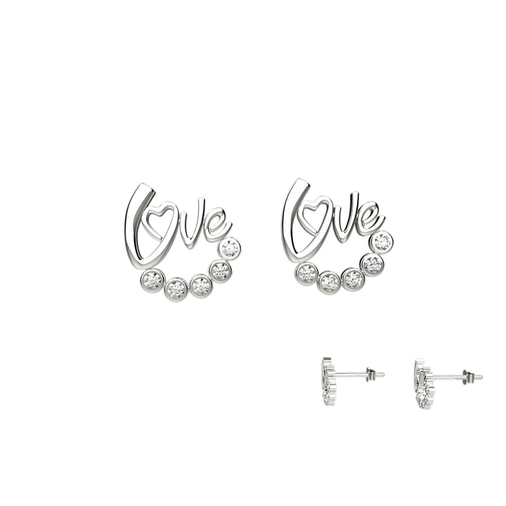 Elegant diamond stud earrings in gold setting