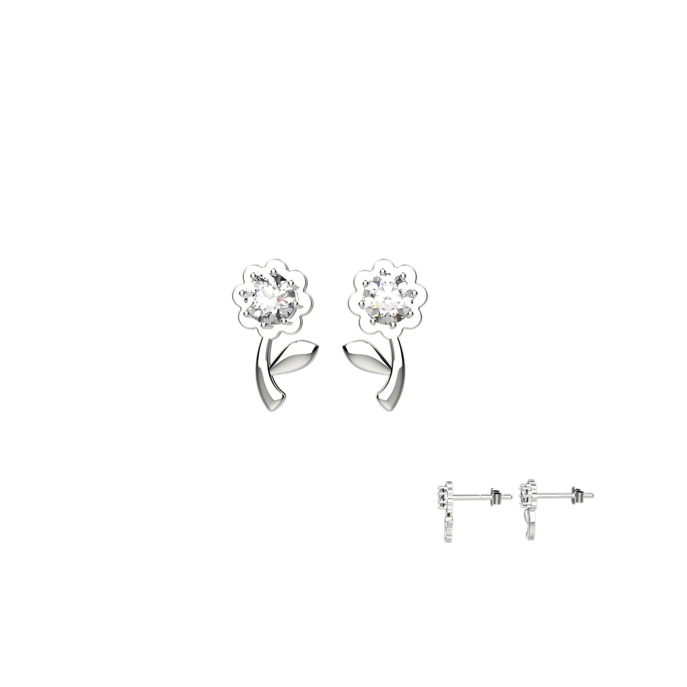 Minimalist birth floral earrings – gold flower studs