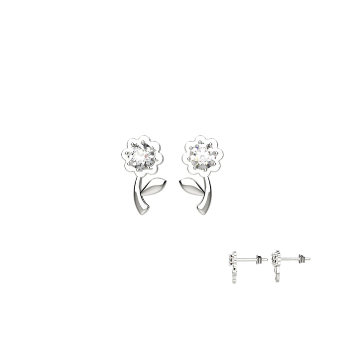Minimalist birth floral earrings – gold flower studs