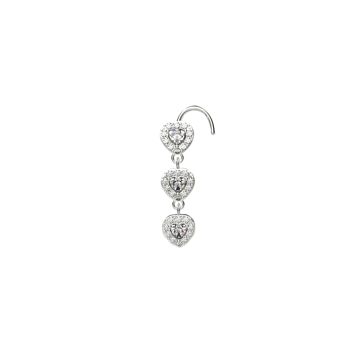 dangle nose piercing silver