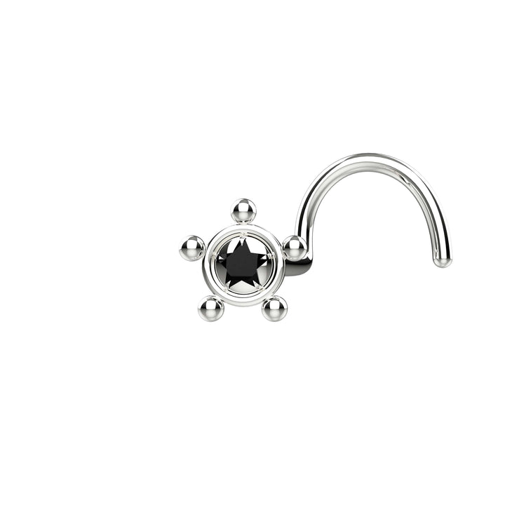 Tiny celestial nose stud silver 