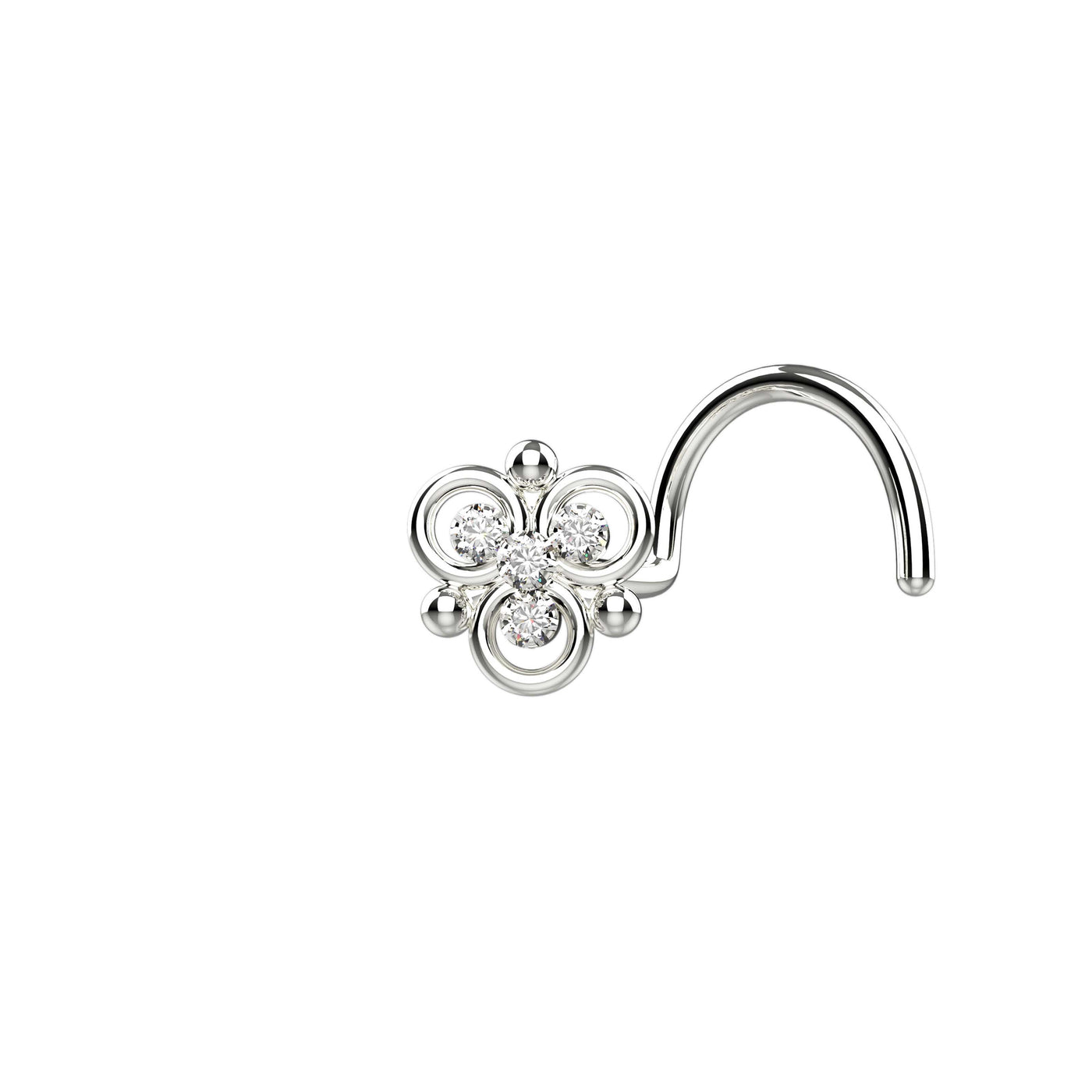 Silver nose ring flower jewelry