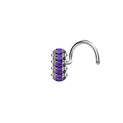 amethyst silver nose studs