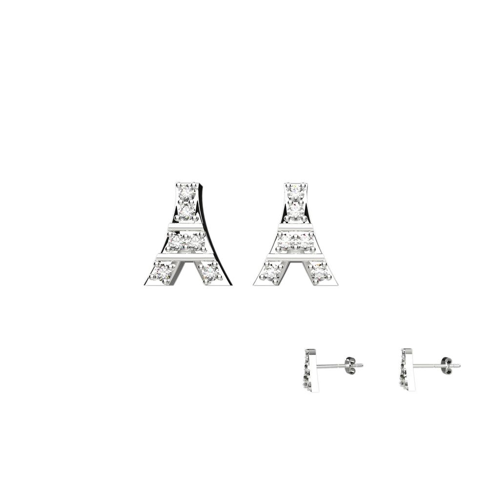 Minimalist diamond earrings – gold stud design