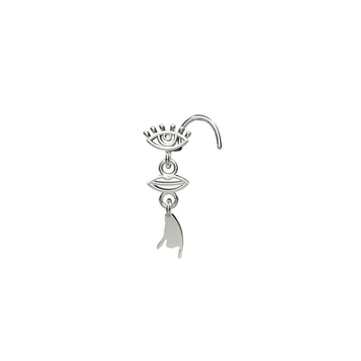 silver piercing nose studs