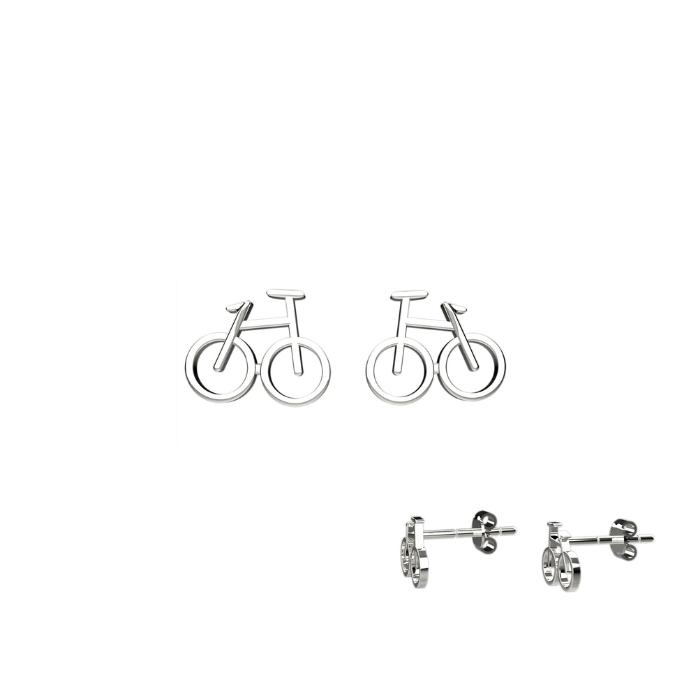 Bicycle-shaped earrings – dainty stud for women
