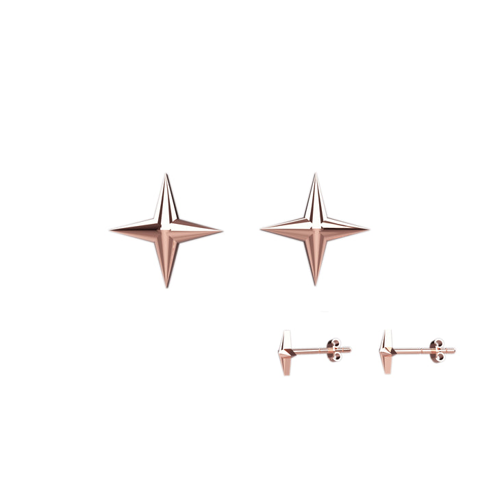 Dainty Rose Gold Star Stud Earrings