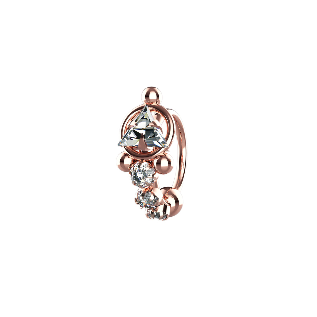 rose gold stylish nose ring studs