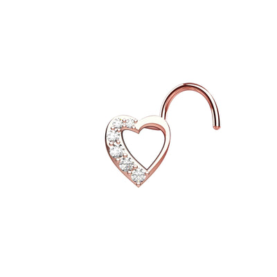 Cute heart nose ring stud