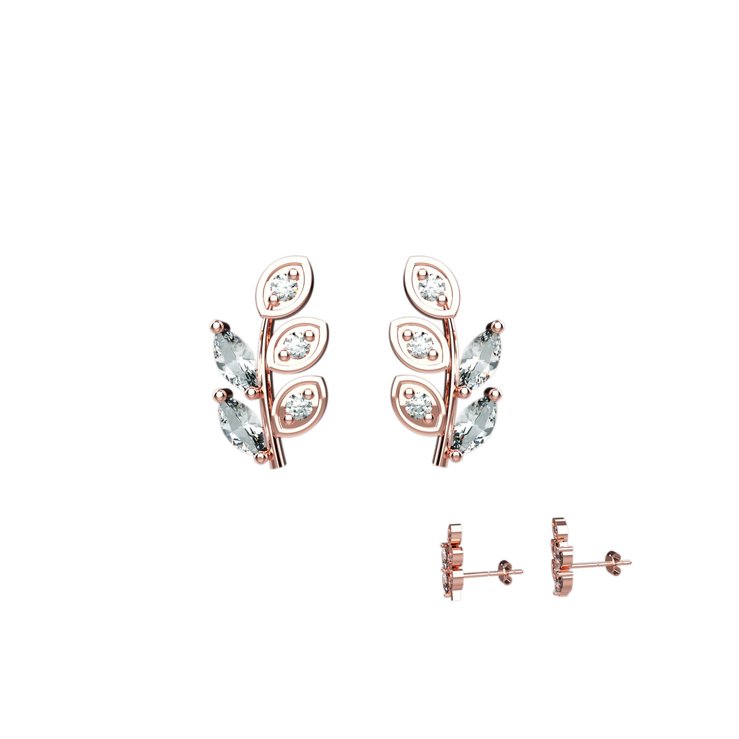 Silver leaf stud earrings – everyday nature jewelry