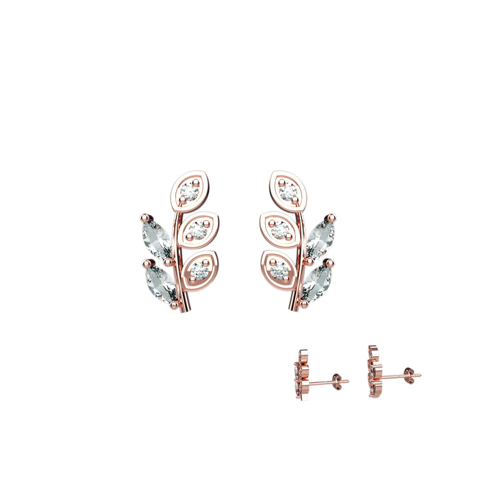 Silver leaf stud earrings – everyday nature jewelry