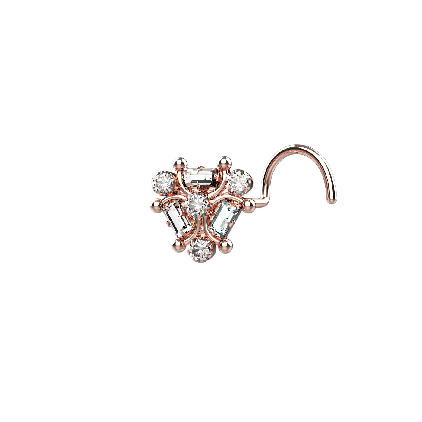 Twisting wire nose rings stud