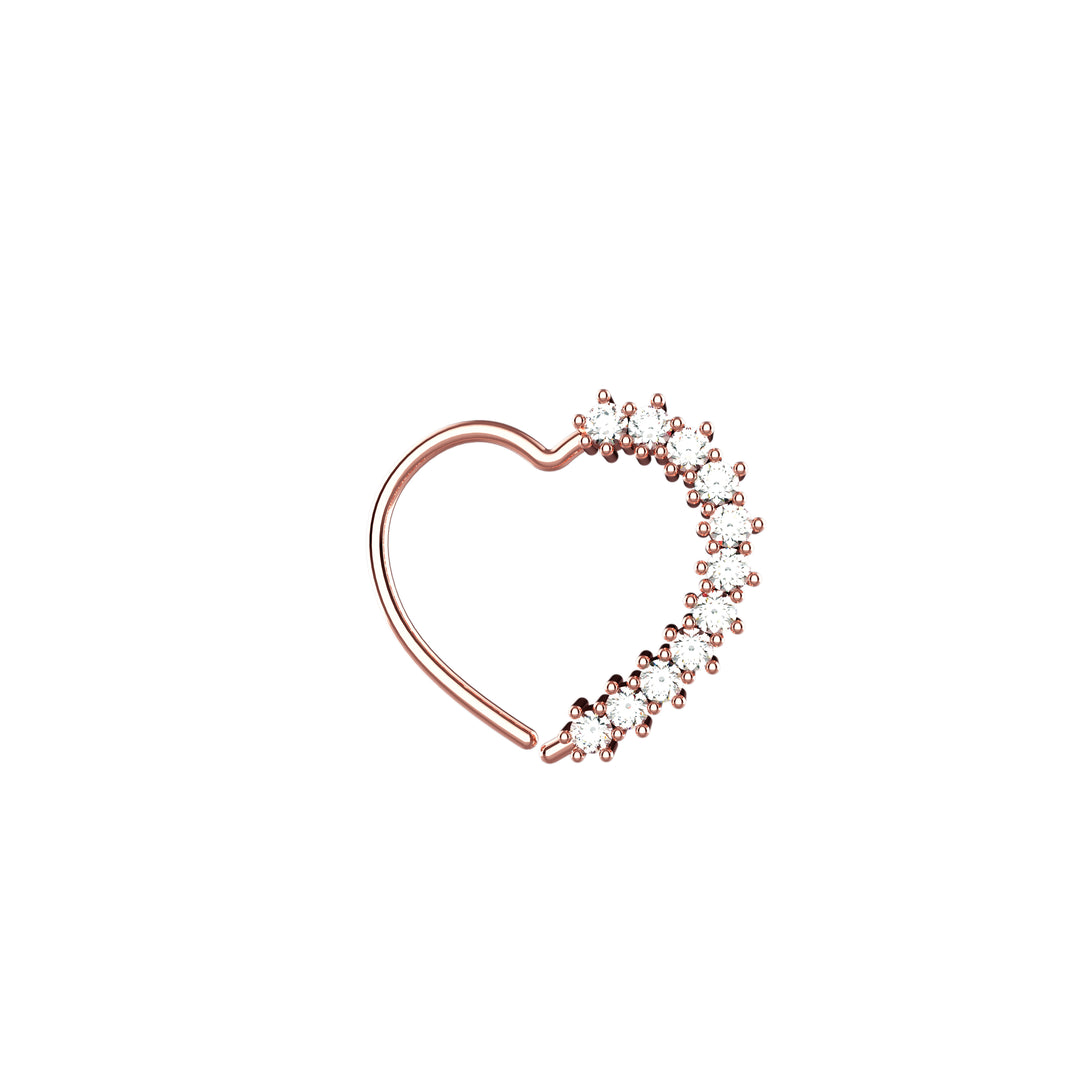 heart nose hoop studs